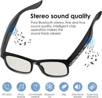 Wireless Smart Audio Glasses — Bluetooth Polarized Sunglasses, Waterproof IPX4