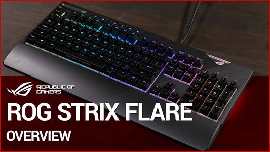 ROG Strix Flare — RGB Mechanical Gaming Keyboard with Cherry MX Brown Switches, Aura Sync, Customizable Badge & USB Pass-Through