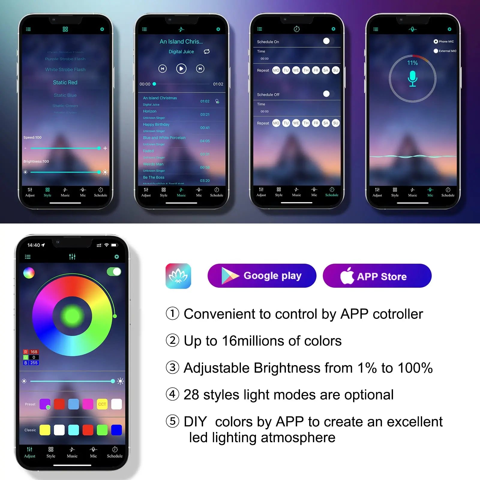 ✅ "RGB Neon Interior Car Lights — Fiber Optic Strip Kit with App & Remote Control for Ultimate Atmosphere"