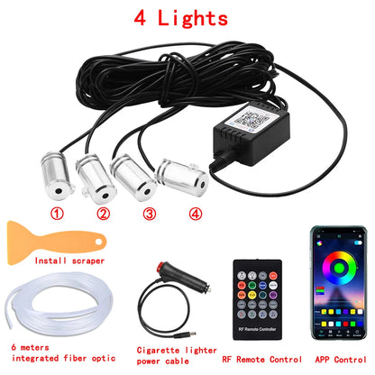 ✅ "RGB Neon Interior Car Lights — Fiber Optic Strip Kit with App & Remote Control for Ultimate Atmosphere"