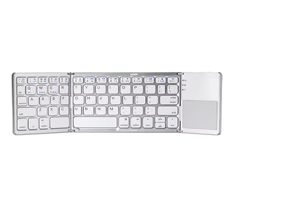 Ultra-Slim Foldable Bluetooth Keyboard — Built-In Touchpad, Rechargeable, Perfect for Tablets & Laptops