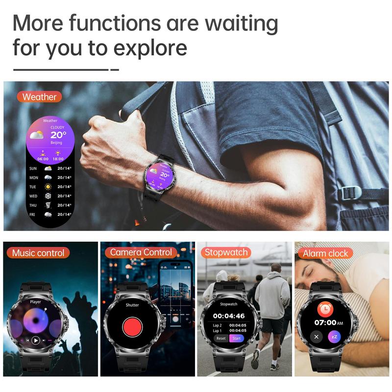 Smart Watch for Men with 1.85'' HD Display — Answer/Make Calls, 100+ Sports Modes, Notifications, iPhone & Android