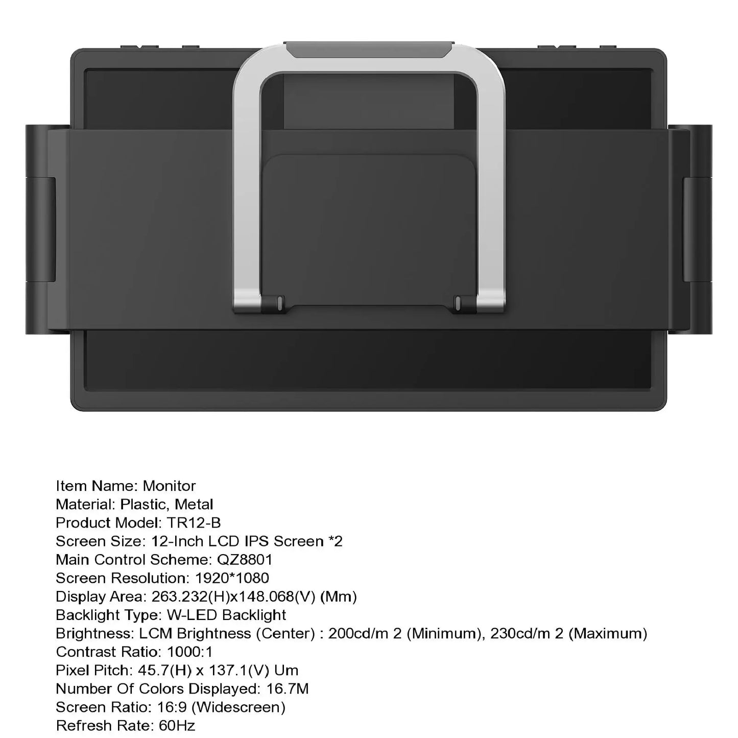 Portable 12'' Dual Monitor Extender — Full HD IPS Laptop Second Screen for MacBook, Huawei & PC