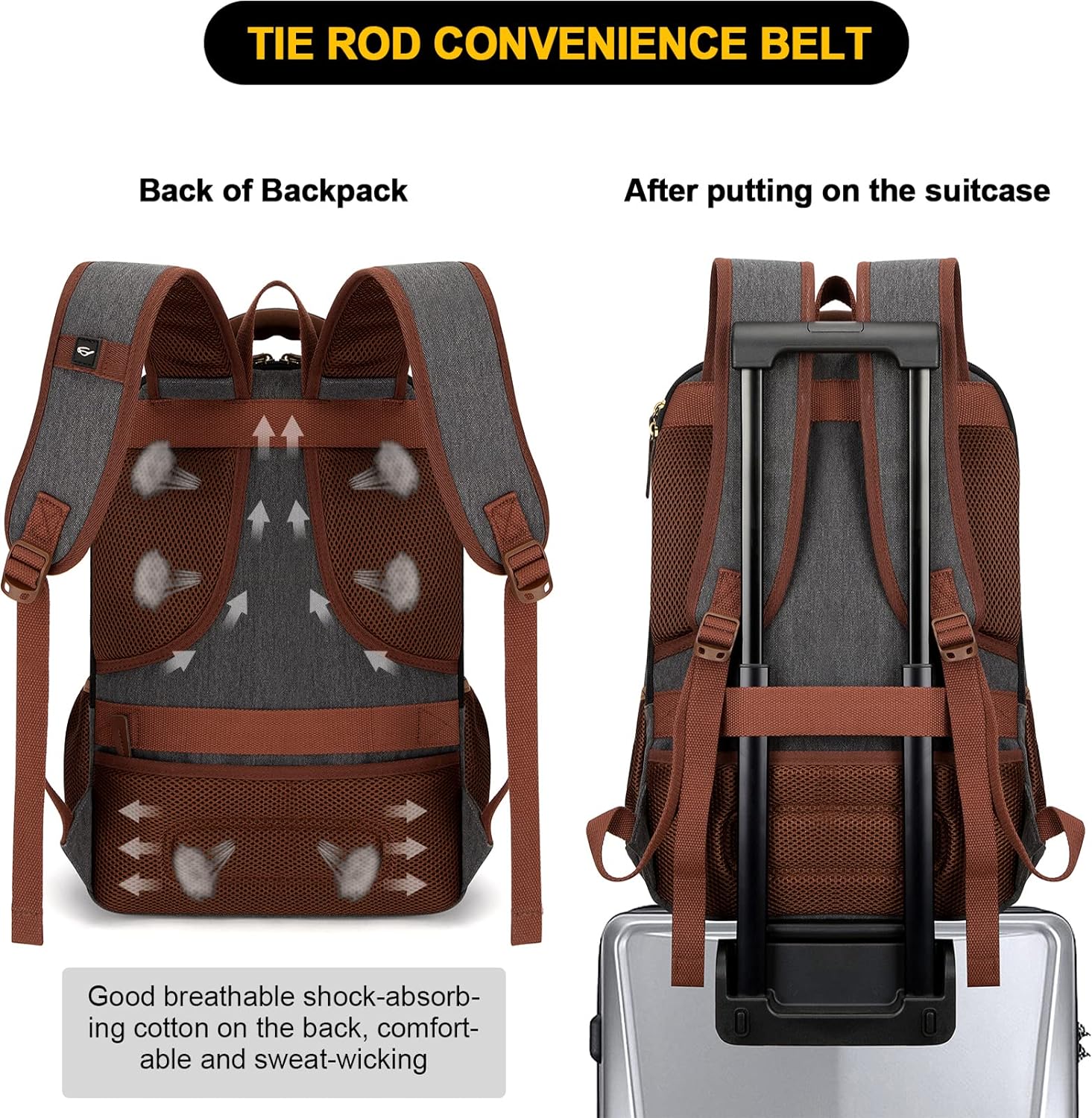 Travel Canvas Laptop Backpack — Fits 15.6'' Laptops, USB Charging Port, Stylish Work & School Bag for Men & Women (Dark Grey)
