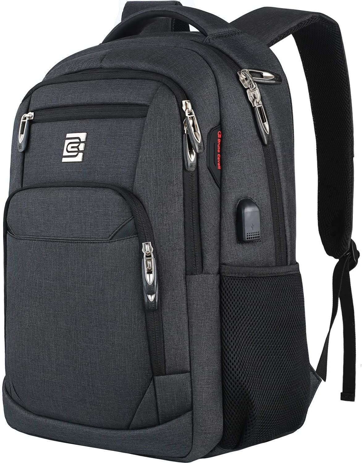 ⚡ Slim Anti-Theft Laptop Backpack — USB Charging, Water-Resistant, Fits 15.6", Travel & College Ready (Black)