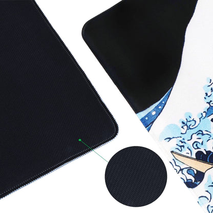 Oversized Japanese Wave Mouse Pad — Smooth, Anti-Slip Desk Mat for Gaming, Work & Home