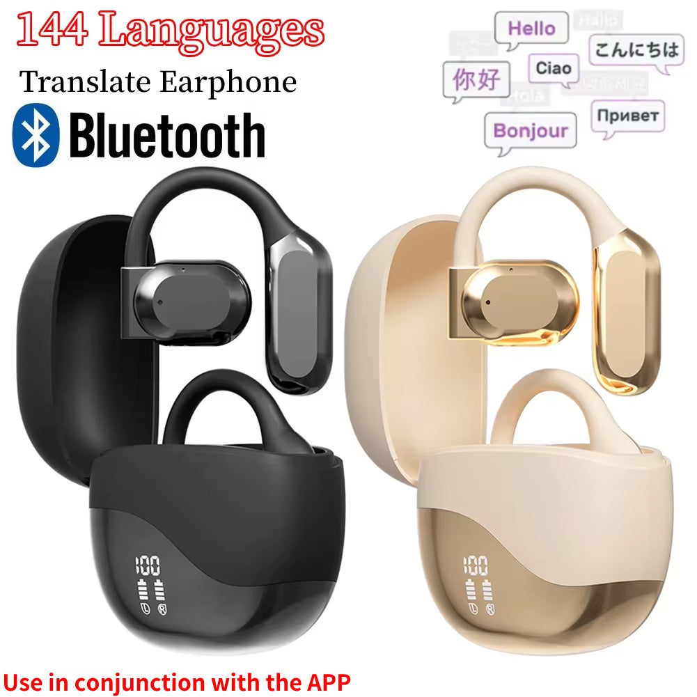 Real-Time AI Translator Earbuds — Instant Two-Way Bluetooth Headphones for Travel and Meetings