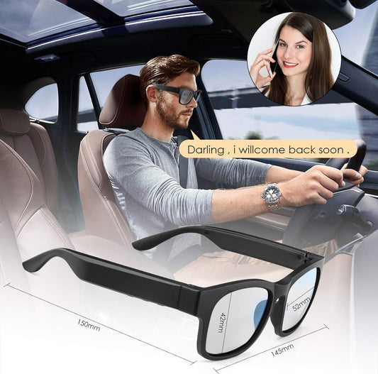 Wireless Smart Audio Glasses — Bluetooth Polarized Sunglasses, Waterproof IPX4